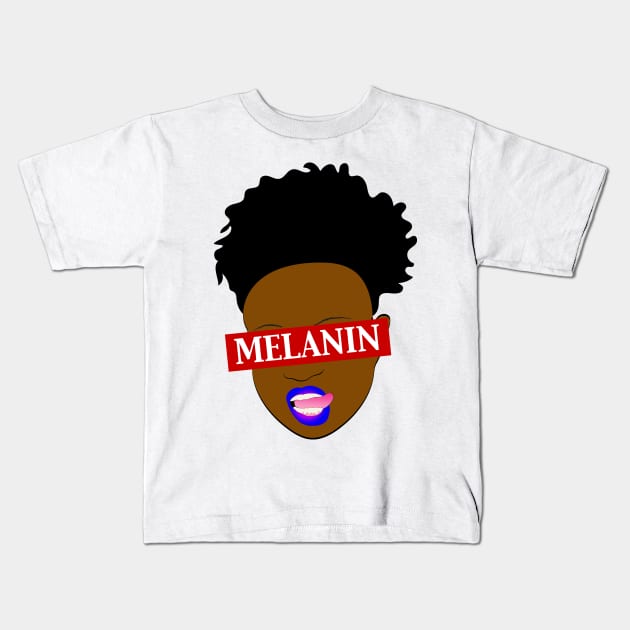 Melanin Afro Tongue Lick Kids T-Shirt by blackartmattersshop